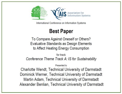 Best Paper Award ICIS 2021